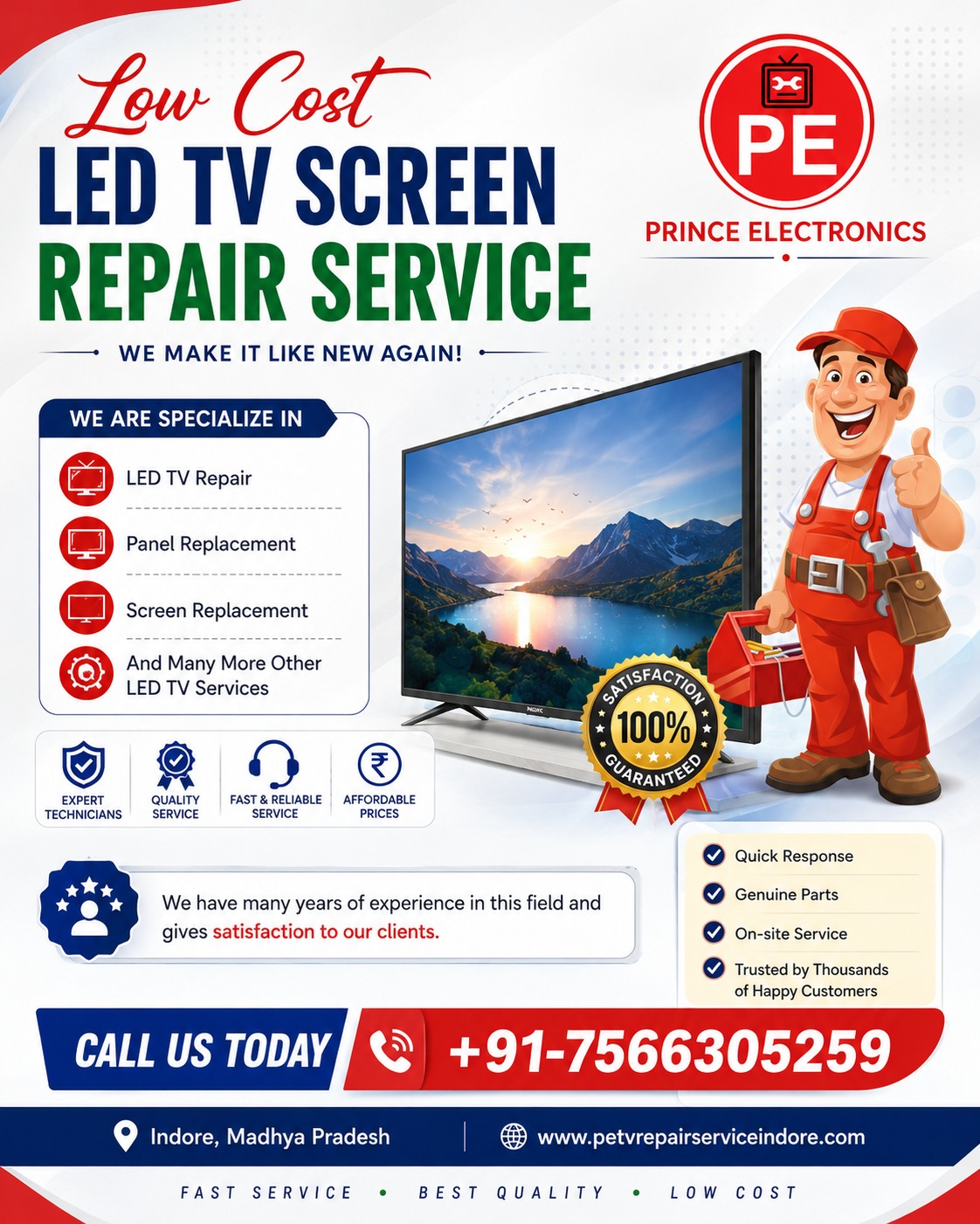 Low Cost LED TV Screen Repair Service in Indore